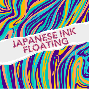 Sumingashi-style background with text that reads "Japanese Ink Floating" overlaid