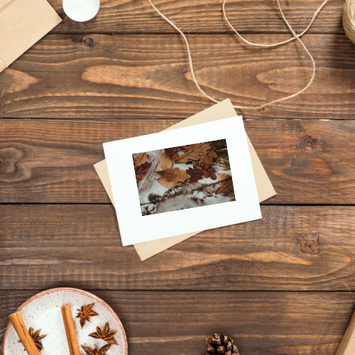 Fall Card on a wooden back drop
