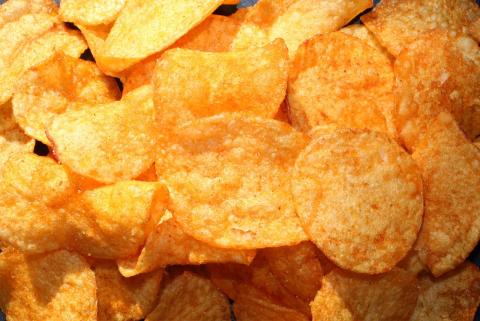 Pile of potato chips