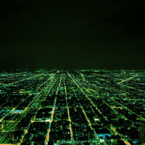 night sky with light pollution