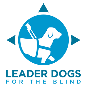 Leader Dogs for the Blind logo showing leader dog in harness