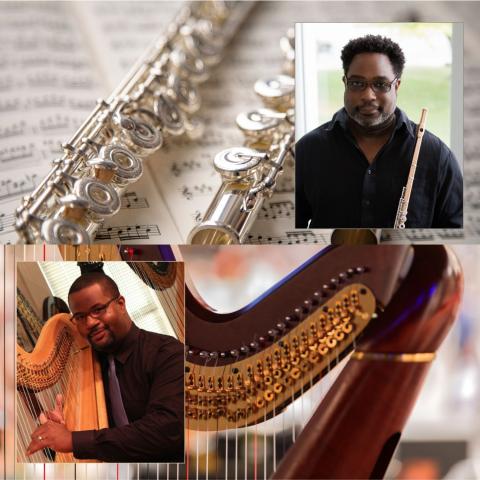Dennis Carter on flute and Maurice Daughn on harp