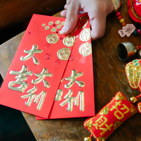 Red envelopes for Lunar New Year