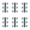 rectangles and circles to indicate six tables with six chairs at each 